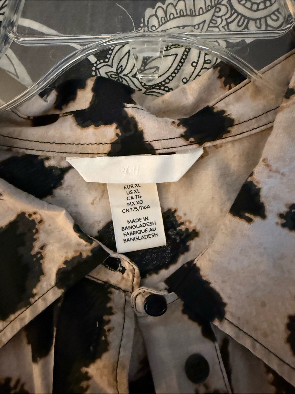 H&M Leopard Print Button-Up Tunic Shirt Dress - Animal Print - Picture 3 of 11